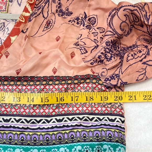 Johnny Was Silk Patchwork Longline Boho Tunic Top sz M - Picture 8 of 12